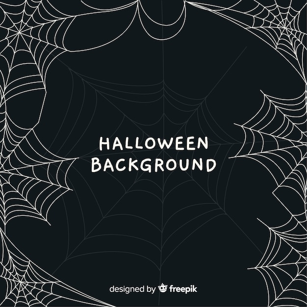 Verschrikkelijke Halloween-achtergrond met spinneweb