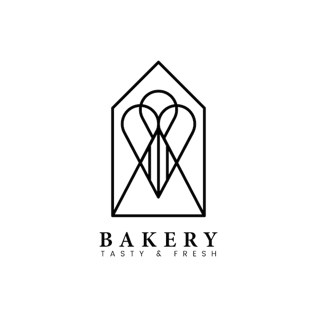 Verse bakkerij gebak winkel logo vector