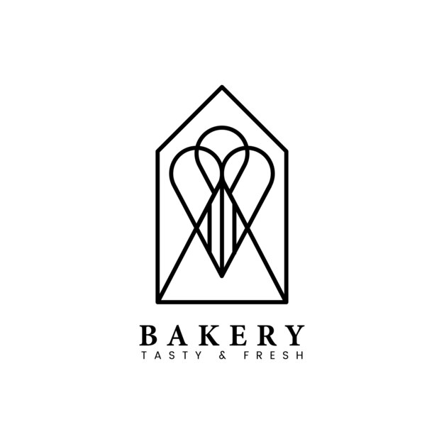 Verse bakkerij gebak winkel logo vector