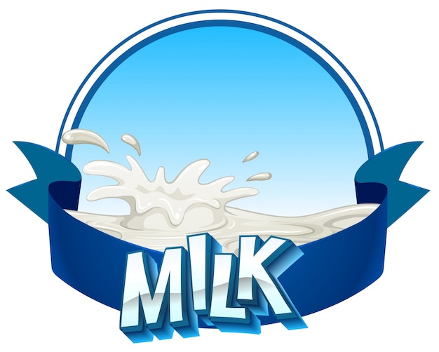 Gratis vector verse melk met tekst op banner