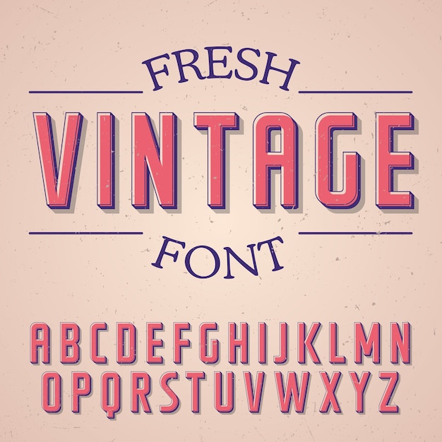 Verse vintage lettertype poster op de roos illustratie