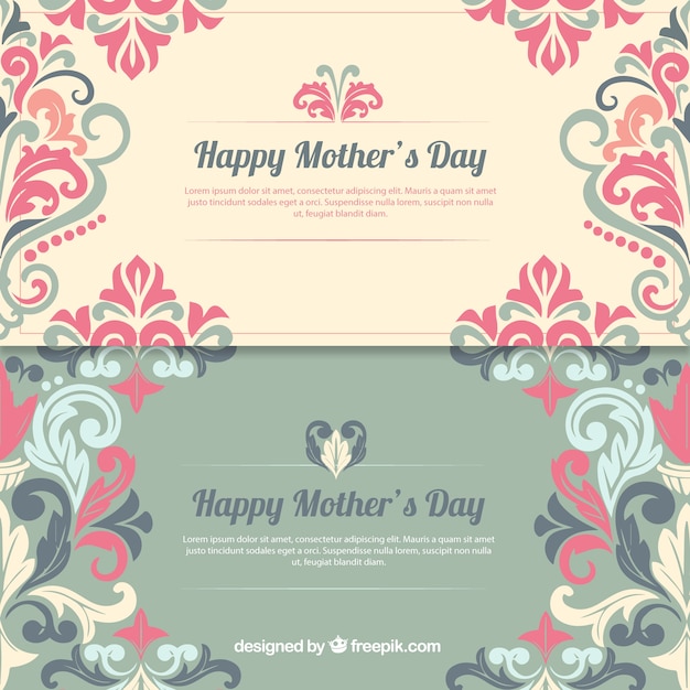 Versierde happy mother's day banners
