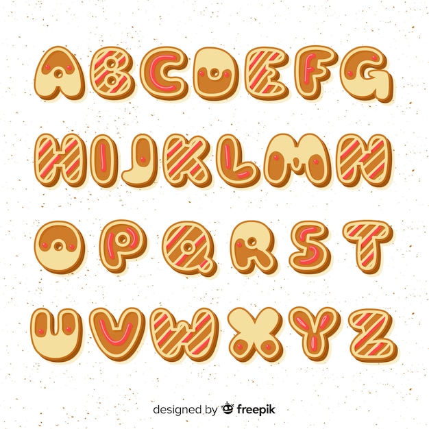 Versierde peperkoek alfabet