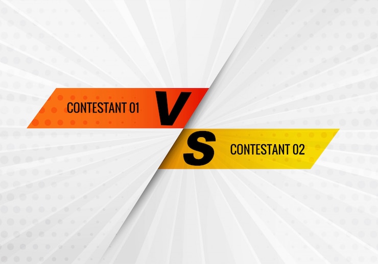 Gratis Vector versus versus deelnemer en schermachtergrond