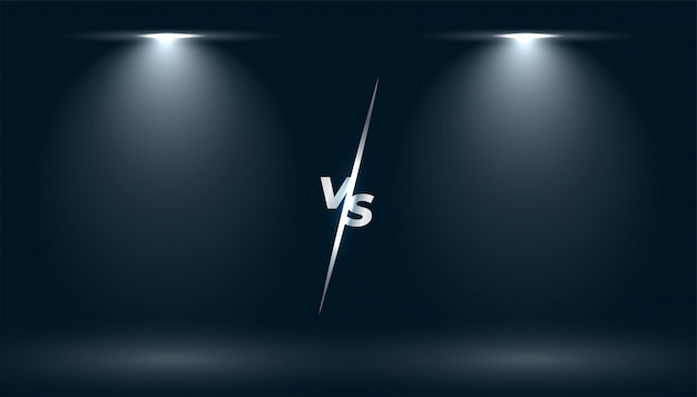 Versus vs scherm met lichteffect met twee focus