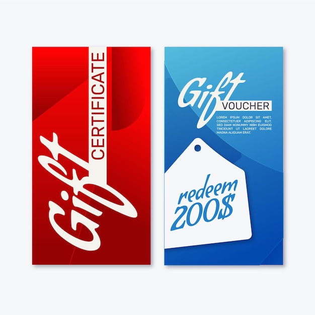 Verticale banners voor cadeaubonnen met verloop