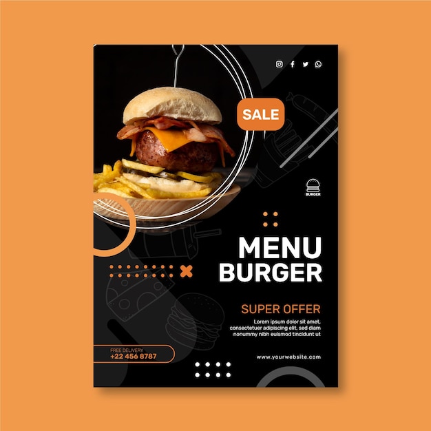 Verticale foldersjabloon voor hamburgers