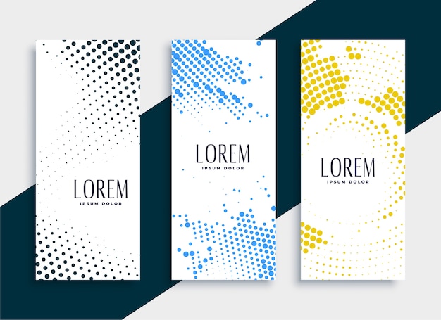 Verticale halftone banners decorontwerp