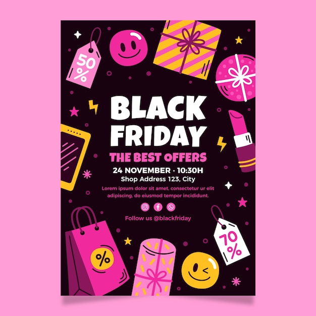 Verticale postersjabloon voor Black Friday-uitverkoop