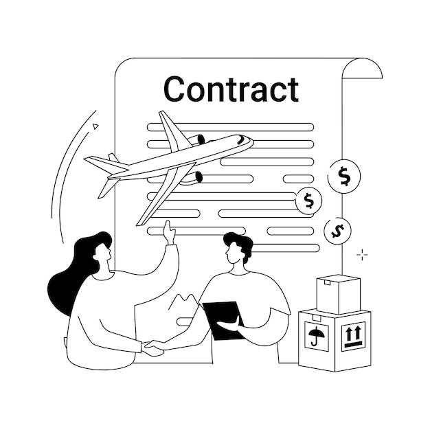 Vervoerscontract abstract begrip vectorillustratie