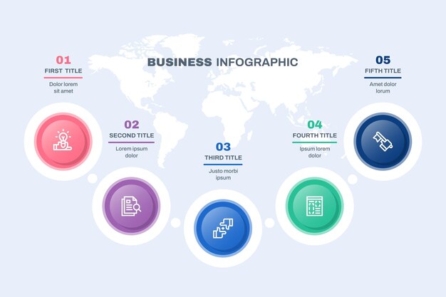 Gratis vector verwerk infographic sjabloon