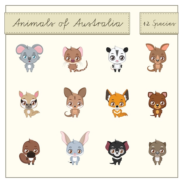 verzameling Australische dieren