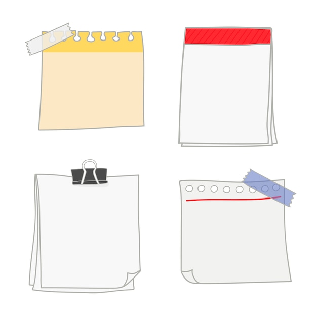 Gratis vector verzameling blanco schrijfpapier