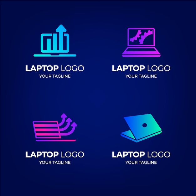 Gratis vector verzameling computerlogo-sjablonen