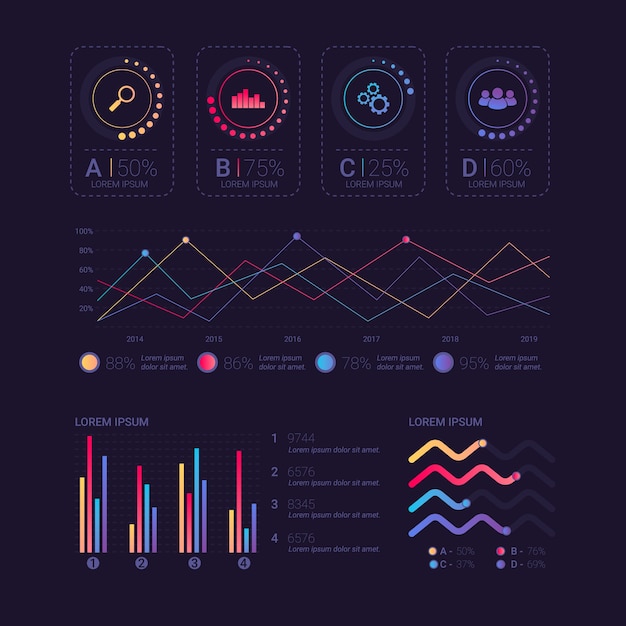 Gratis vector verzameling dashboardelementen