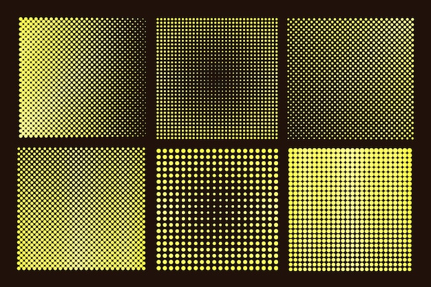 Verzameling halftone vierkanten