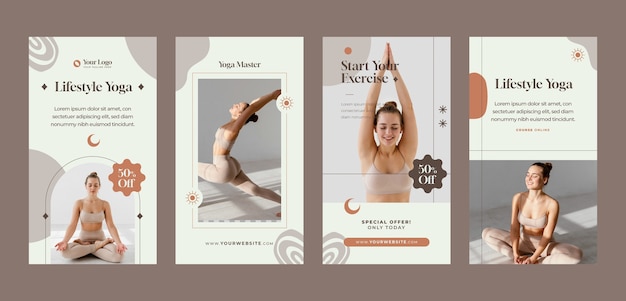 Verzameling Instagram-verhalen voor yoga-retraite en spa