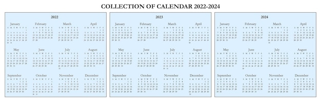 Verzameling kalender 2022-2024