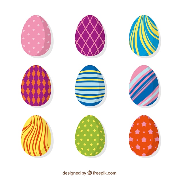Verzameling kleurrijke abstracte easter eggs
