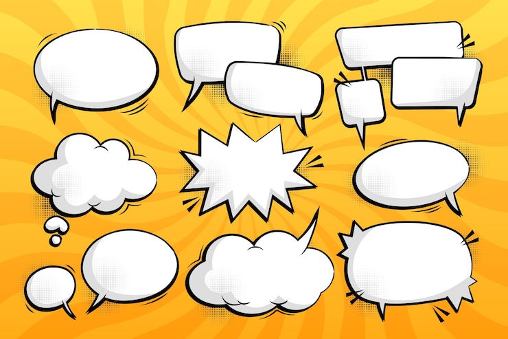 Gratis Vector verzameling komische chatbellen