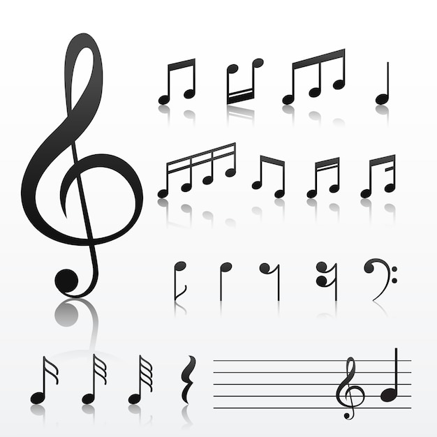 Gratis vector verzameling muziek notitiesymbolen