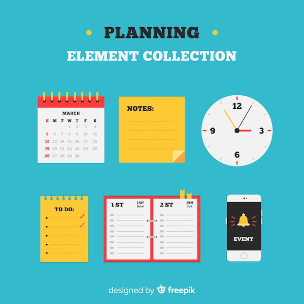 Gratis vector verzameling planningselementen