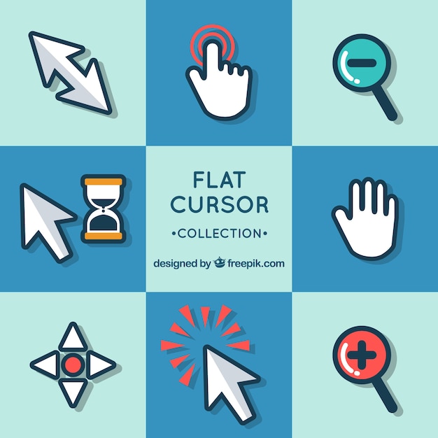 Gratis vector verzameling platte cursor