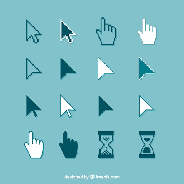 Gratis vector verzameling platte cursor