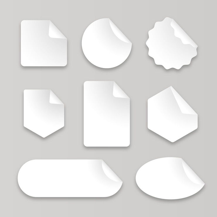 Gratis Vector verzameling realistische papieren stickers