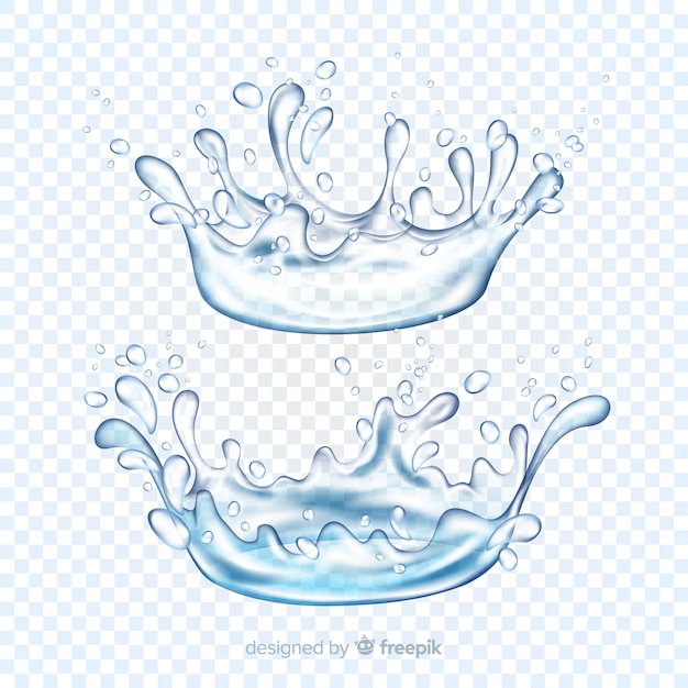 Gratis vector verzameling realistische waterspatten