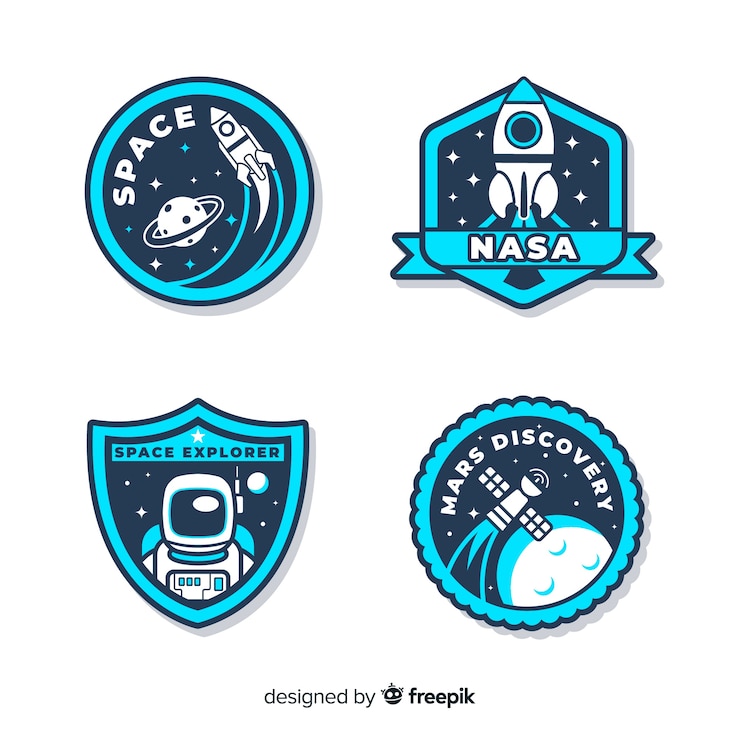 Gratis Vector verzameling ruimtestickers met verschillende vormen