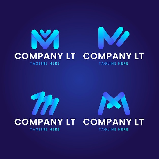 Verzameling sjablonen met m logo's