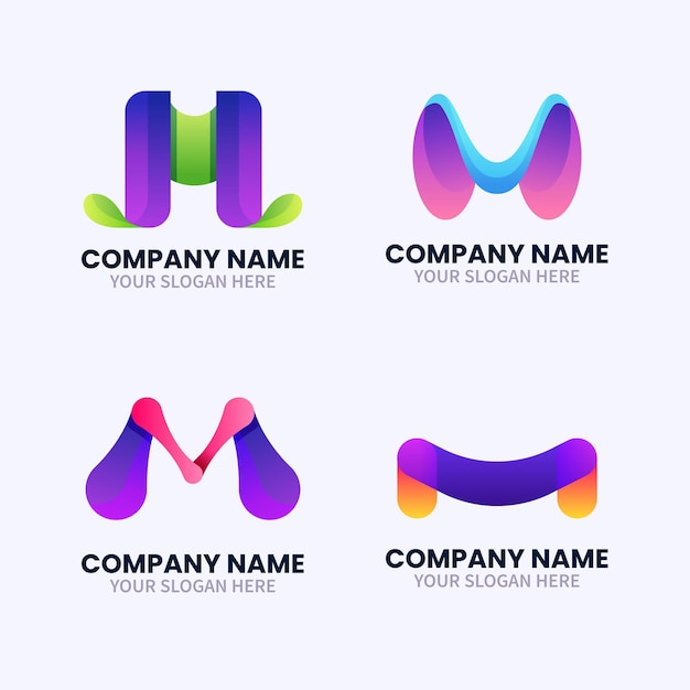 Gratis vector verzameling sjablonen met m logo's