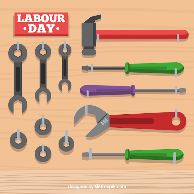 Gratis vector verzameling tools in plat design