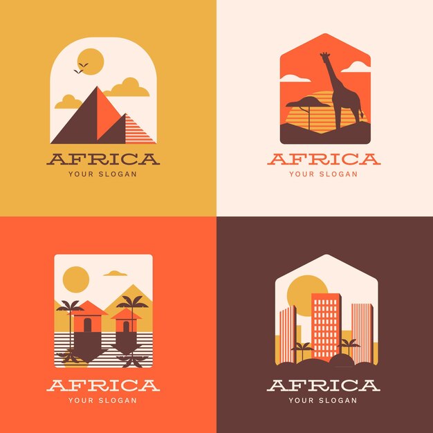 Verzameling van Afrika logo sjabloon
