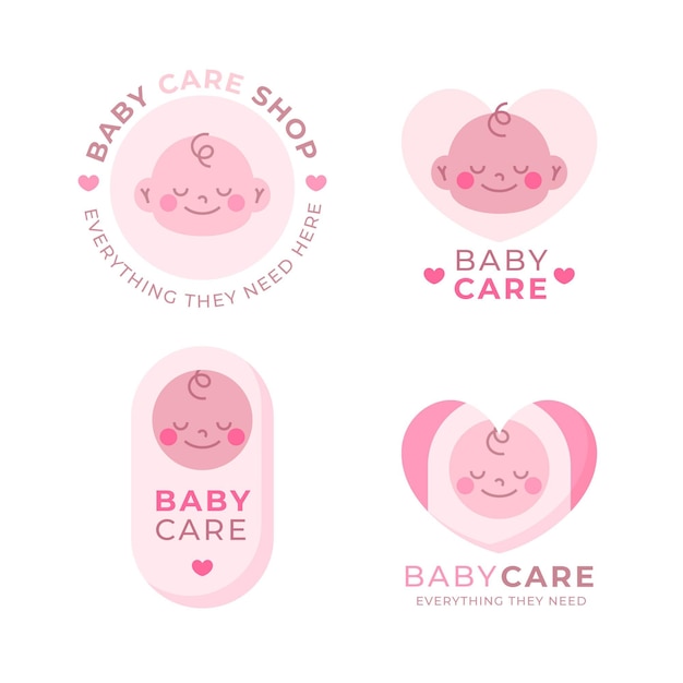 Verzameling van baby roze logo