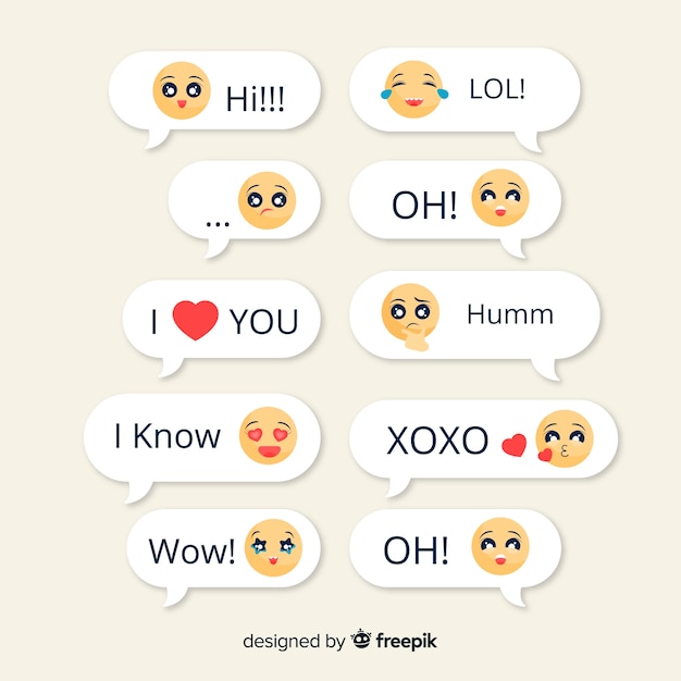 Verzameling van berichten met emoji's