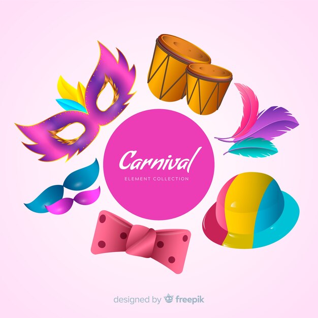 Verzameling van carnaval elementen