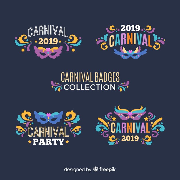 Verzameling van carnaval-labels