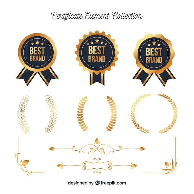 Gratis vector verzameling van certificaatelementen