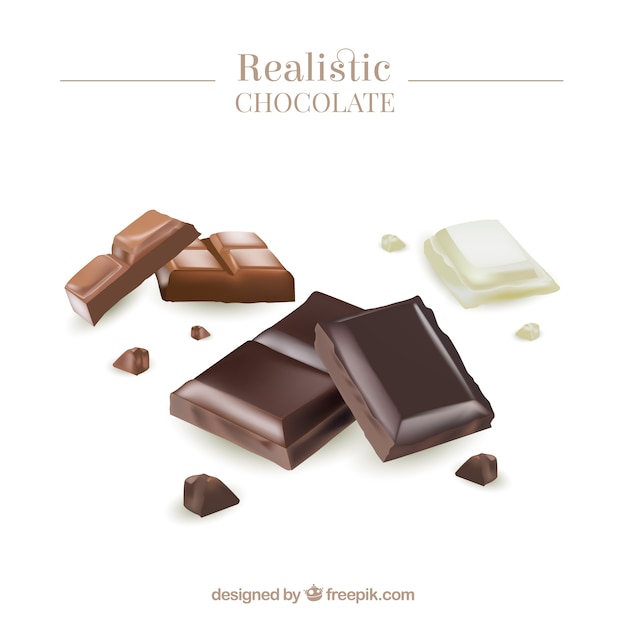 Gratis vector verzameling van chocoladerepen in realistische stijl