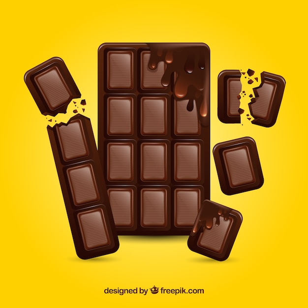 Gratis vector verzameling van chocoladerepen in realistische stijl