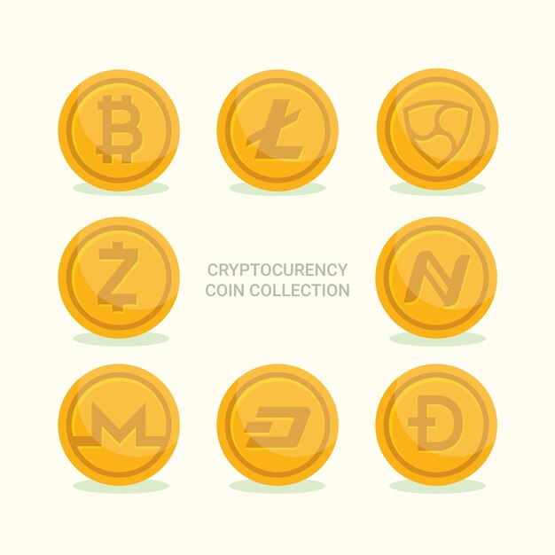 Verzameling van cryptocurrency-munten