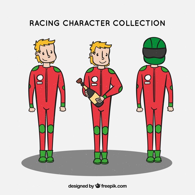 Verzameling van f1 race karakters