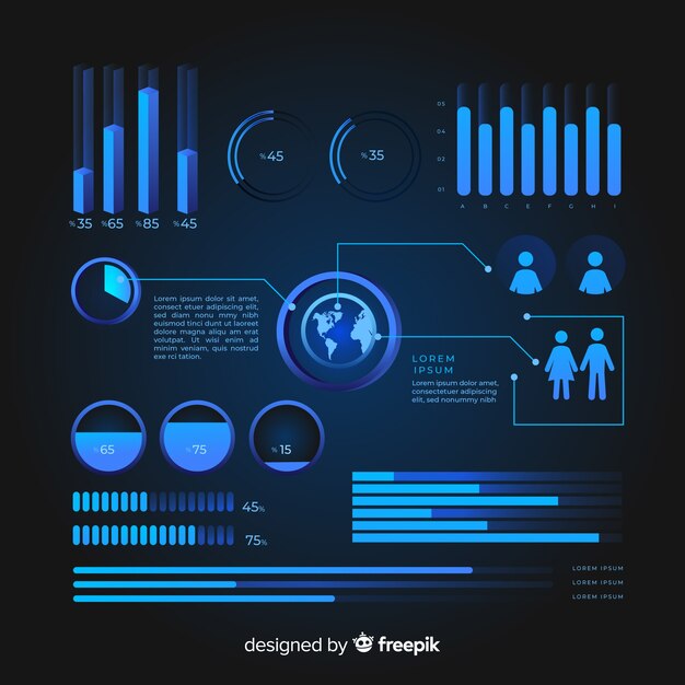 Verzameling van futuristische infographic elementen