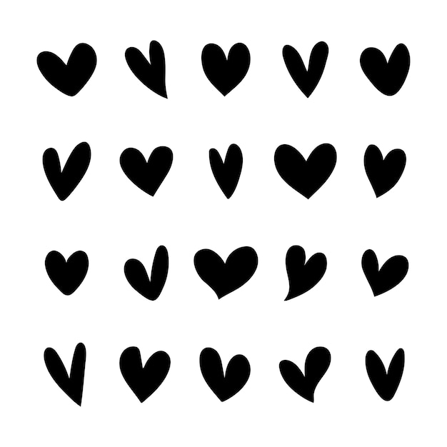 Verzameling van geïllustreerde hart pictogrammen