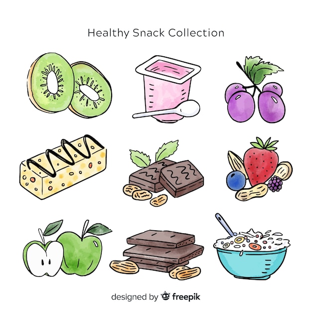 Gratis vector verzameling van gezonde snacks