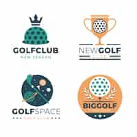 Gratis vector verzameling van golf logo sjabloon in plat ontwerp