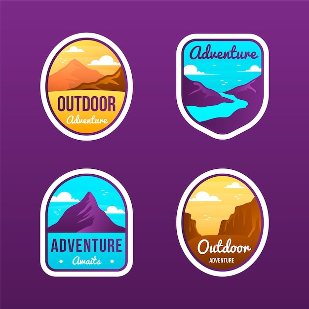 Verzameling van Gradient Adventure-badges