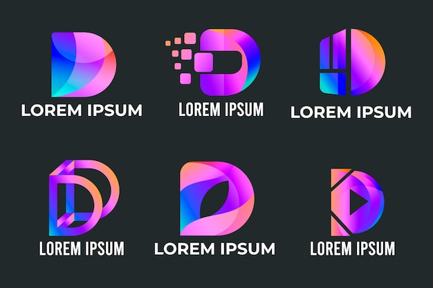 Verzameling van gradiënt d-logo's